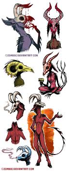 Skull Demons By Zombidj On Deviantart Animal Drawings Animal Skull Drawing Skulls Drawing