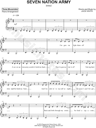 A lot of beginner violin sheet music focuses on music you probably know from your childhood, songs like twinkle twinkle little star and mary had a little lamb. Toms Mucenieks Seven Nation Army Easy Sheet Music Easy Piano In E Minor Download Print Sku Mn0182302