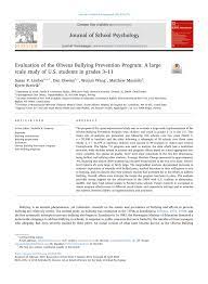 Pdf Evaluation Of The Olweus Bullying Prevention Program A Large Scale Study Of U S Students In Grades 3 11