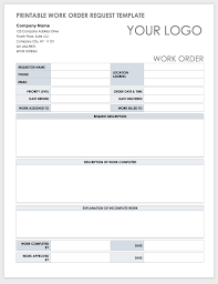 15 Free Work Order Templates Smartsheet