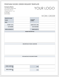 Repairrder template excel work forms maintenance request fo example. 15 Free Work Order Templates Smartsheet