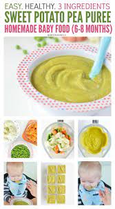 Sweet Potato Puree With Pea And Cauliflower Baby Food Recipes Baby Food Sweet Sweet Potato Puree Baby Chicken Baby Food