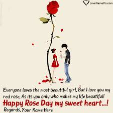 Cute Couple Happy Rose Day Greetings Card With Name Editor Create happy rose day greeting card with name picture online free and download. cute couple happy rose day greetings