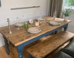 Distressed Reclaimed Farmhouse Dining Table Etsy Dining Table In Kitchen Reclaimed Wood Dining Table Farmhouse Dining Table