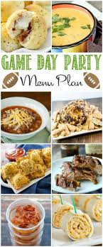 There are also a few ideas for dinner to keep your football crew full, with lots of comfort food recipes like a big pot of chili and shredded beef sandwiches. Game Day Menu Plan Everything You Need To Create The Perfect Party Cookingwithcurls Com Super Bowl Party Menu Super Bowl Food Super Bowl Menu