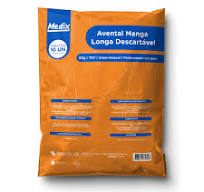 Avental Descartável Manga Longa 50g - Pacote com 10 un.