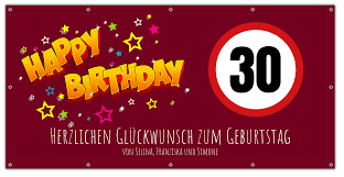 In kombination mit einem bierkasten erfreut dieses individuelle geschenk das geburtstagskind und seine gäste gleichermaßen! 30 Geburtstag Geburtstagsbanner Kostenlose Vorlagen