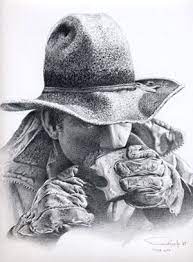 Cowboy Coffee Sketch Cowboy Art Western Art West Art