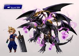 Cloud And Bahamut Zero Final Fantasy Vii Bahamut Creature Art