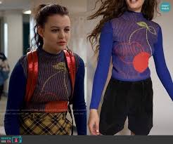 Maxine's blue cherry print top