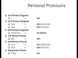 lesson 6 personal pronouns german language course