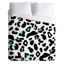 Black white marbling ink painting artistic home duvet cover set warm winter comforter quilt cover stone feather swallow leopard bedding sets. Allyson Johnson Neon Turquoise Leopard Comforter Set Target