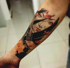 The flowers can be of the same type for example roses, or different types of flowers can be used. 50 Amazing Geisha Tattoos Designs And Ideas For Men And Women Geisha Tattoo Geisha Tattoo Design Forearm Tattoos