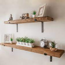 Rustic Wooden Wall Shelf Large Industrial Wood Metal Floating Shelf Storage Unit Ebay Shelf Decor Living Room Rustic Wall Shelves Shelf Decor Bedroom