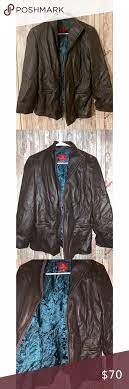 Cole Haan Brown Lamb Leather Jacket In Excellent Condition Cole Haan Dark Brown Lamb Leather Zip Up Jacket This Ja Lamb Leather Jacket Leather Jacket Jackets