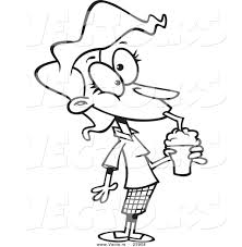 See more ideas about coloring pages, food coloring pages, coloring pages for kids. Vector Of A Cartoon Woman Drinking A Milkshake Coloring Page Outline By Toonaday 23908
