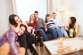 Multiracial young women sitting by the street and having fun. Group Of Friends Hanging Out At Home Stock Photo Picture And Royalty Free Image Image 54878189