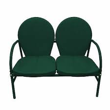 Rich Pacific Hunter Green Retro Metal Tulip 2 Seat Double In 2020 Patio Chairs Outdoor Recliner Swing Chair Garden