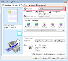 Canon Knowledge Base Use A Custom Paper Size Windows