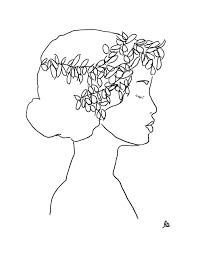 Black And White Flower Crown Drawing Sophia Female Portrait Flower Crown Digital Print Black And White Line Drawing Printable Digital Download Beautiful Woman Illustration Black And White Artwork Line Drawing Crown Illustration