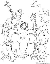 Fun In Jungle Coloring Page Zoo Animal Coloring Pages Jungle Coloring Pages Zoo Coloring Pages