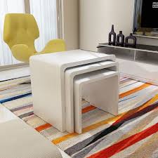High Gloss Nesting End Table Set Of 3 Side Table Coffee Table White Ebay Living Room Side Table Living Room Table White Coffee Table Living Room