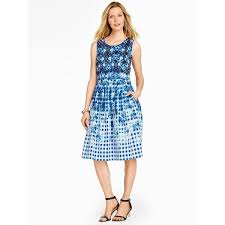 Talbots Women S Gingham Floral Dress Womens Gingham Floral Blue Dress Clothes For Women