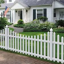 Veranda Pro Series 3 5 Ft H X 8 Ft W White Vinyl Westchester Scalloped Spaced Picket Fence Panel Unassembled 128016 The Home Depot In 2020 Picket Fence Panels White Vinyl Fence White Picket Fence House