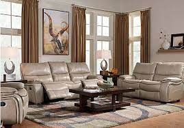 Shop For A Cindy Crawford Home Gianna Mushroom Leather 3 Pc Reclining Livingroom At Roo Rooms To Go Furniture Living Room Leather Leather Living Room Furniture