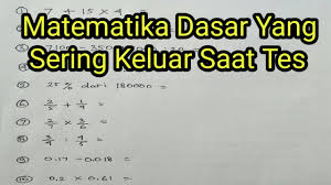 Psikotes memiliki banyak jenis, seperti psikotes matematika, psikotes gambar, psikotes untuk 1. Matematika Dasar Penjumlahan Pengurangan Perkalian Pembagian Angka Pecahan Bilangan Desimal Youtube
