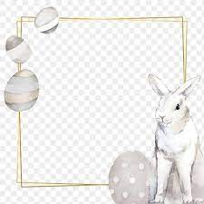 Gold Easter Frame With Bunny And Eggs Transparent Png Free Image By Rawpixel Com Sasi Easter Frame Easter Bunny Template Happy Easter Sign