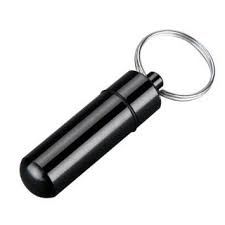 Black Pill Medicine Box Case Holder Container Capsule Bottle Keyring Keychain Pill Container Keychain Medicine Boxes