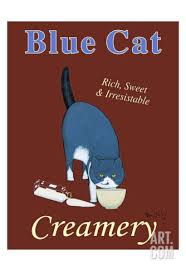 Blue Cat Creamery Limited Edition Ken Bailey Art Com Blue Cats Cats Cat Posters