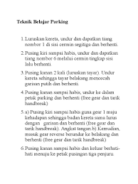 Latihan parking sisi oleh pelajar.versi dalam kereta. Teknik Belajar Parking