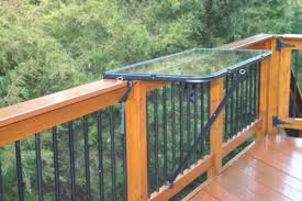Numerous options are available including solid panels as well as individual balusters made of tempered glass or acrylic. Outdoor Railing Bar For Patio Deck Or Balcony Portable Pop Up Side Table For Food And Drinks Acrylic Top Black Frame Buy Online In Ecuador At Desertcart Ec Productid 69978297