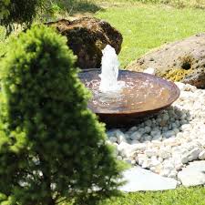 Cortenstahl Wasserschale 80 Springbrunnen Garten Gartenbrunnen Brunnen Garten