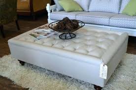 I love the idea of using a large tufted ottoman as a coffee table. Diy Coffee Table Tray Ideas