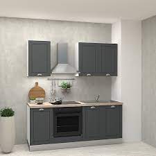 Cuisine complète maia décor bois l.240 cm sans électroménager. Cuisine Complete All In Asia Gris L 195 Cm Avec Electromenager Castorama