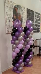 Purple Black And Gold Balloon Arch Purple Light Purple Silver And Black Balloon Columns By Extra Pop By Yolanda Purple Birthday Party Purple Party Decorations Black Party Decorations