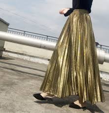 Sold and shipped by pure costumes. Gold A Line Maxi Pleated Skirt Women Plus Size Full Pleated Gold Party Skirts Midi Skirt Outfit