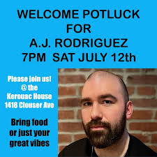 Please join us in welcoming Fiction writer A.J. Rodriguez this Saturday,  July 12th, at 7pm at the Kerouac house, 1418 Clouser Ave. . . . .  #orlandohappenings #saturday #saturdaynight #saturdaynightvibes  #orlandosummer #orlandonights #writerslife ...