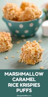 Marshmallow Caramel Rice Krispies Puffs Recipe Rice Krispies Caramel Treats Rice Crispy Treats