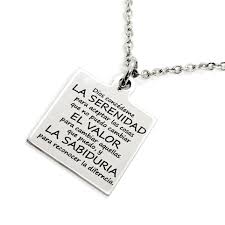 Features the serenity prayer in spanish language reads: Charm Anklet Spanish Serenity Prayer Anklet Serenity Prayer Charm Spanish Jewelry Gift Stainless Charm Anklet Serenity Prayer Gift