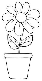 Black And White Pot Clipart Illustration Of A Flower And A Pot Sketch On A White Background Art Drawings For Kids Easy Flower Drawings Printable Flower Coloring Pages