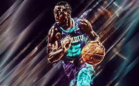 Download Wallpapers Kemba Walker Charlotte Hornets American Basketball Player Nba Usa Purple Background Creative Art Portrait Basketball Besthqwallpaper Basketball Players Basketball Players Nba Charlotte Hornets