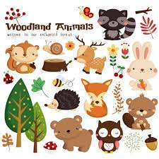 Woodland Animals Fabric Panel Multi In 2021 Woodland Animals Woodland Critters Animal Clipart