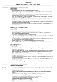 education manager resume samples
