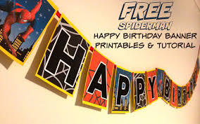 If you have a birthday coming up and need some quick easy decoration then this free printable birthday banner is perfect! How To Make A Spiderman Superhero Happy Birthday Banner With Free Printable At Home Ellierosepartydesigns Com