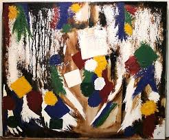 ETTA BENJAMIN CIEN 1924-2009 HUGE OIL PAINTING CANVAS SIGNED ABSTRACT  MIDCENTURY