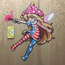 clownpiece from touhou 15 lolk made in perler 3ds for scale clownpiece touhou touhouproject perler perle perler bead patterns perler patterns hama beads